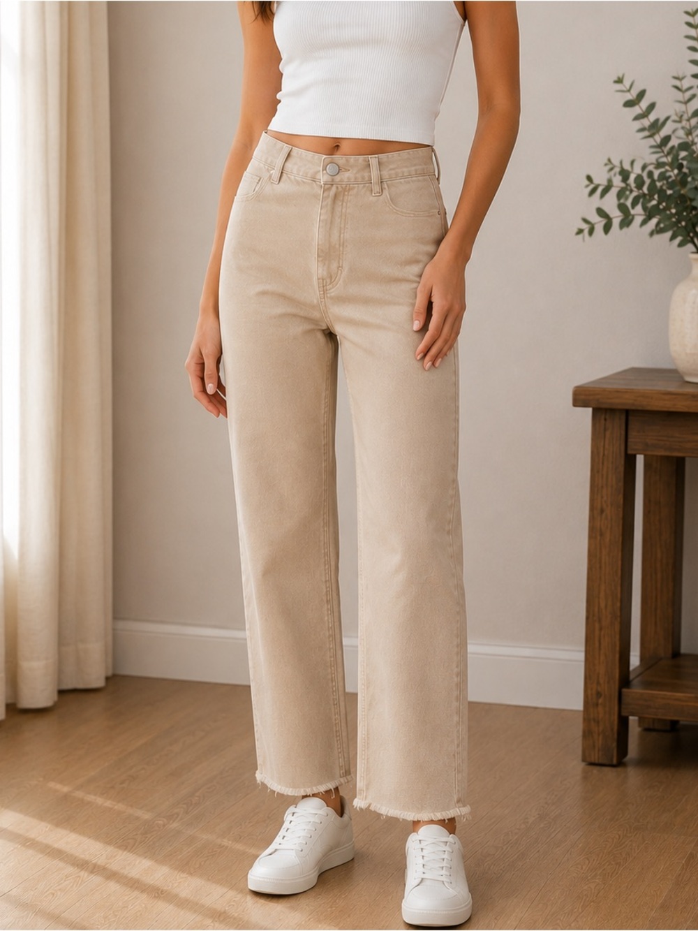 Ted Baker Beige Straight-Leg Jeans
